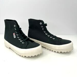 Superga women’s Hi Top canvas lug sole platform sneakers shoes. Designer